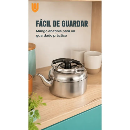 Pack 3 Tetera De Acero Inoxidable Cuello De Cisne 2 Litro Pl Tetera Cuello Cisne Acero Inoxidable 2 Litros Plateada Mango Plástico Apta Fuego Directo Cocina Cafés Tés Dcbz18 Premium