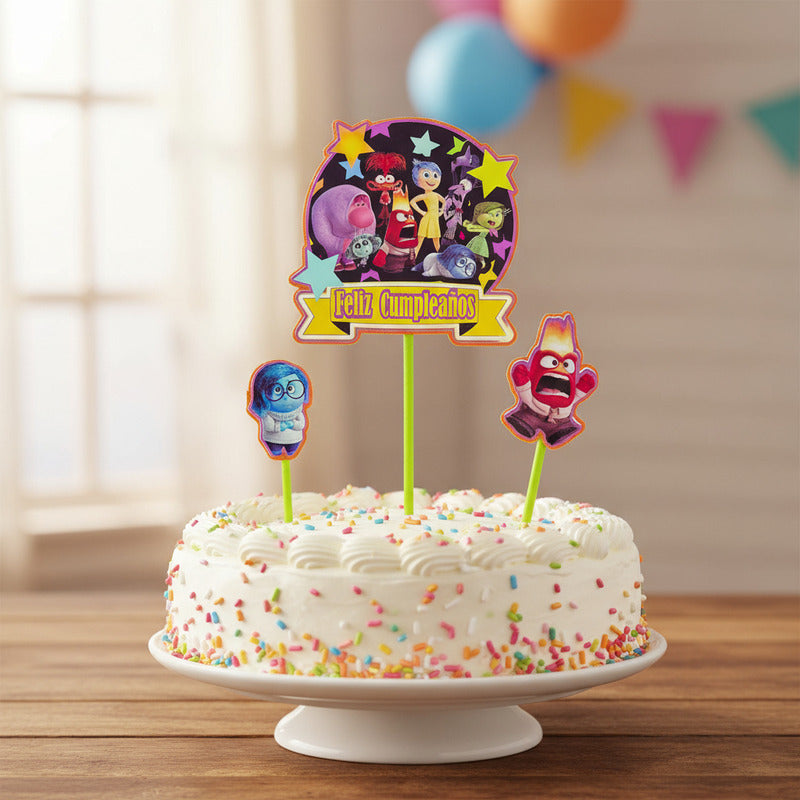 Topper Torta Cotillon Topper Cup Cake Fiestas Intensamente