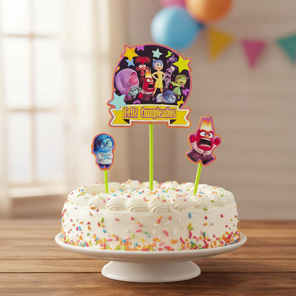 Topper Torta Cotillon Topper Cup Cake Fiestas Intensamente