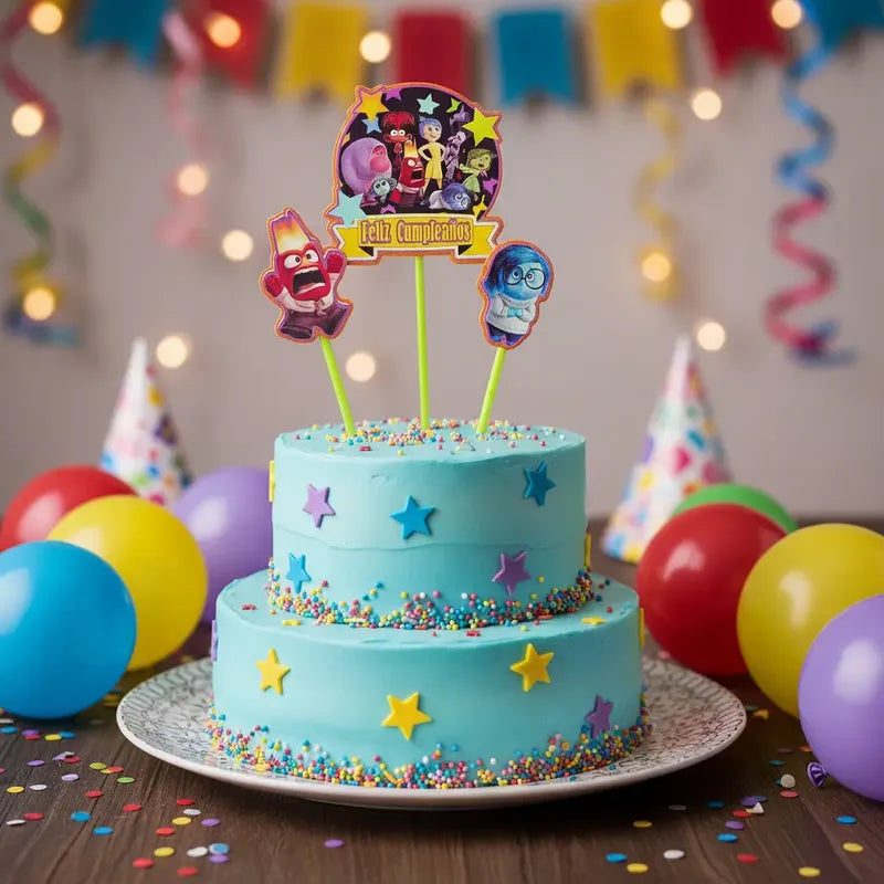 Topper Torta Cotillon Topper Cup Cake Fiestas Intensamente Intensamente
