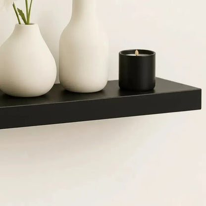 Repisa Vitrineon Flotante Mdf 60x15 Estante Pared Moderno Negro