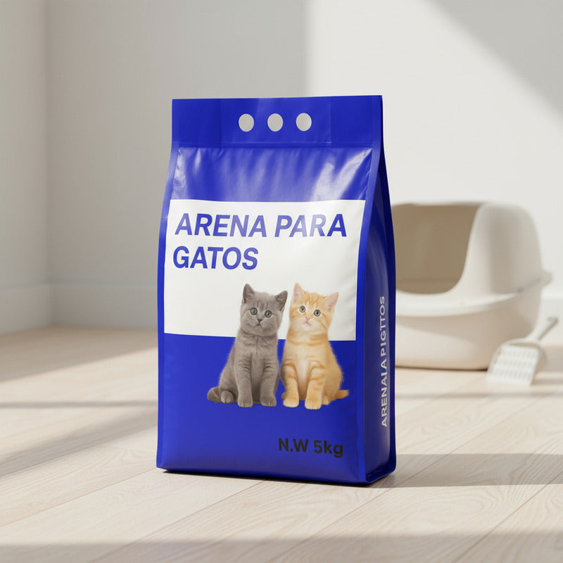 Arena Sanitaria Gatos 5kg Manzana Absorbente Ideal Hogar