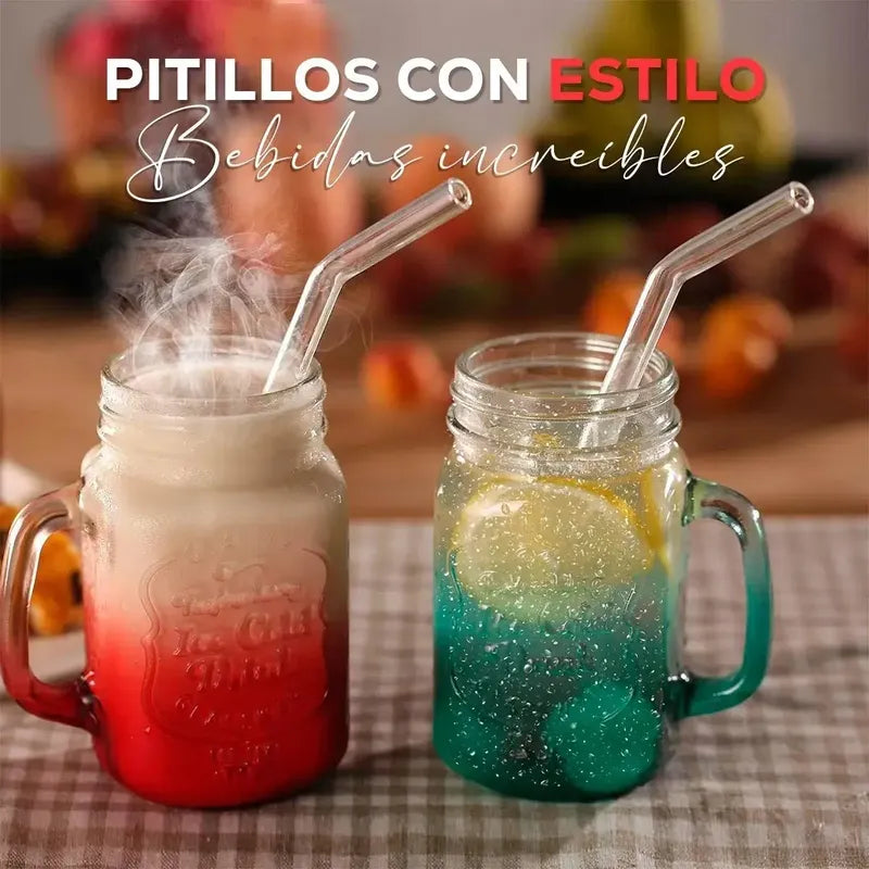 Set 6 Bombillas De Vidrio + Cepillo Limpiador Bombilla Mate Transparente