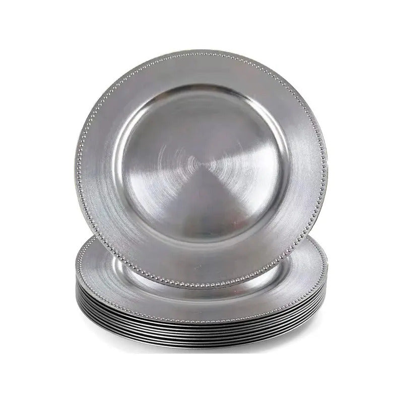 4 Plato Base Navideños Vajilla Navidad Juego De Platos 33cm