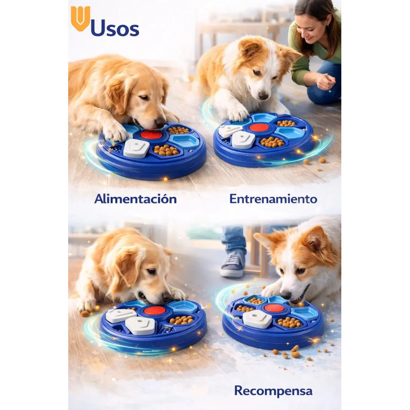Dispensador Lento Perro Ansioso Plato Interactivo Premio Azul Turquesa Azul Marino Blanco Rojo Multicolor Plato Premio Canino Comedero Lento Interactivo Olfativo Perro Mediano M