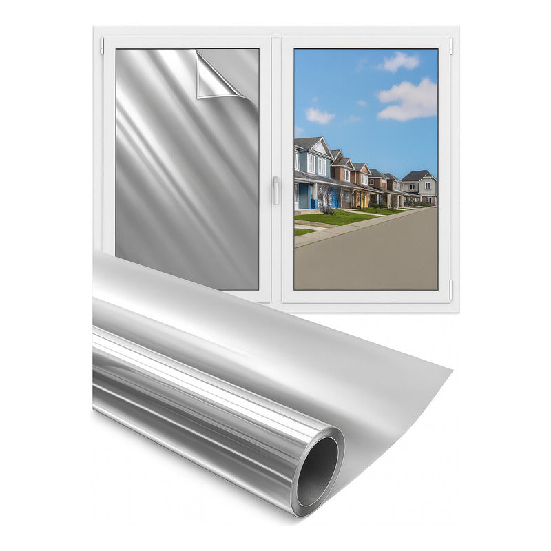 Vinil Espejo Film Solar Electrostático Sin Adhesivo Fácil Re