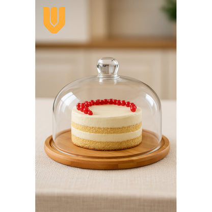 Base Torta Redonda Soporte Porta Cupcakes Transportador Dulc Bambú