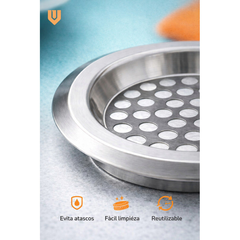 Rejilla Filtro Lavaplatos Cocina Bacha Acero Pack 3 Hogar Gris 006-2