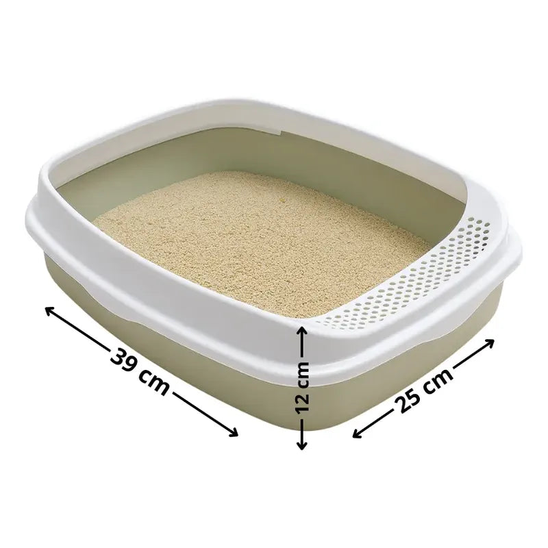 Arenero Gato Caja Arena Bandeja Sanitaria Incluye Pala Multi Verde