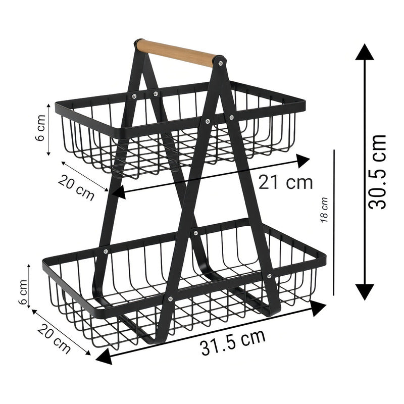 Frutero De Metal Con Reja, Organizador Para El Hogar