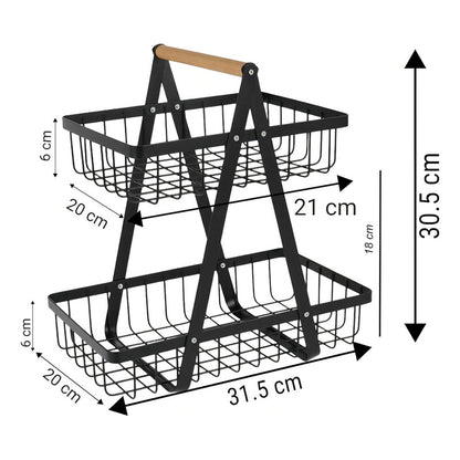 Frutero De Metal Con Reja, Organizador Para El Hogar