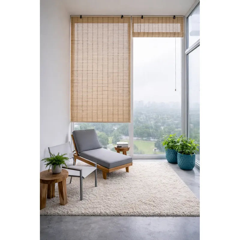 Cortina Roller Persiana Enrollable 180x180cm Bambú Vitrineon Marrón Bambu Natural Decorativo Roller Enrollable Madera Rayas Control Luz Estilo Nordico Ventanas Hogar Oficina