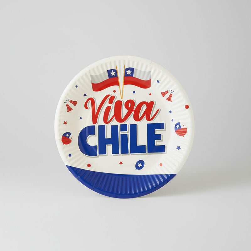 X20 Platos Fiestas Patrias Desechables Decoración Fiestas