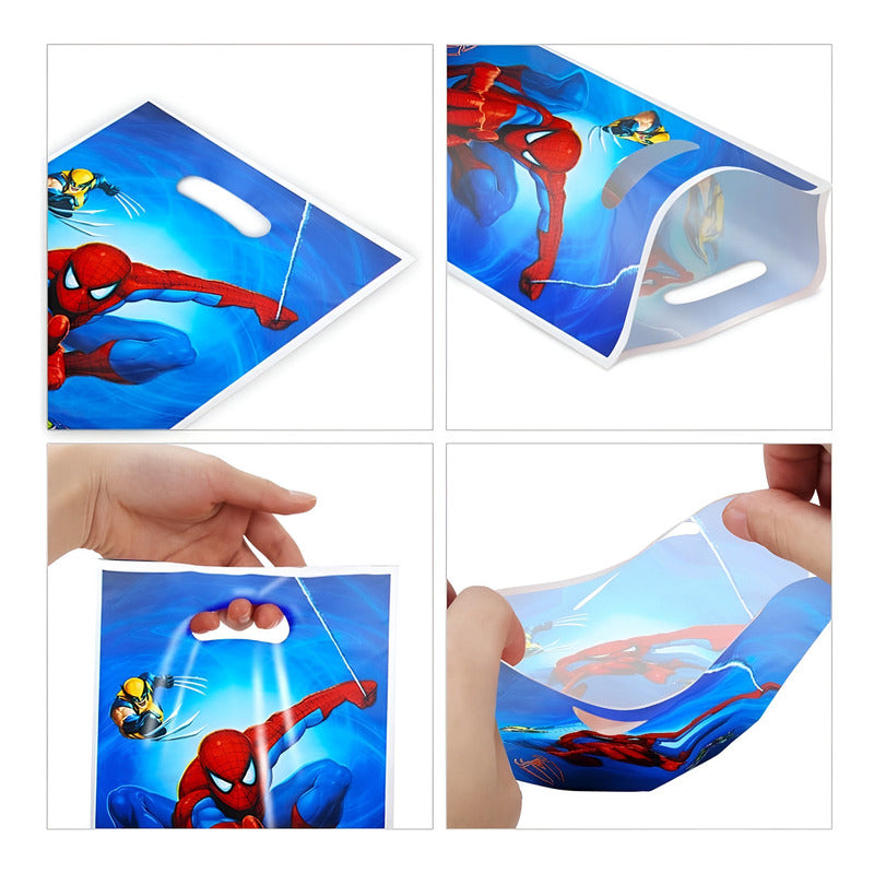 10 Bolsas Para Piñata Spiderman Bolsas Para Dulce Fiesta Color Azul Tamaño De La Piñata Grande - Vitrineon Cl