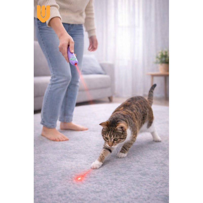 Puntero Laser Juguete Interactivo Gatos Raton Proyector Juguete Caza Felina Proyector Ratón Luz Multicolor Estimulacion Instinto Agilidad Diversion Interior Laser