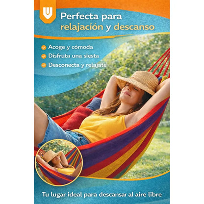 Descanso Exterior Hamaca Balcon Patio Relax Comodidad Hogar Hamaca Colgante 1 Plaza Descanso Exterior Terraza Patio Camping Tela Poliester Resistente Portable Soporte 120kg Rojo Rubí Brillante...