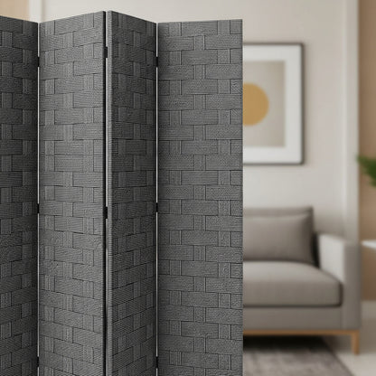 Biombo Oficina Interior Separador Ambientes Ratán 4 Paneles