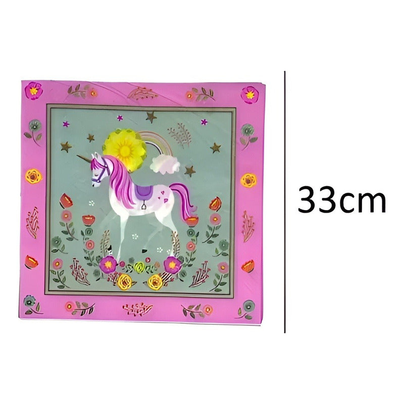 X20 Servilletas Cumpleaños Feliz Cumpleaños  Unicornio  Rosado
