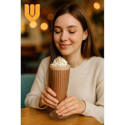 Vasos Vidrio Acanalado 370 Ml Momentos Dulces Postres Batido