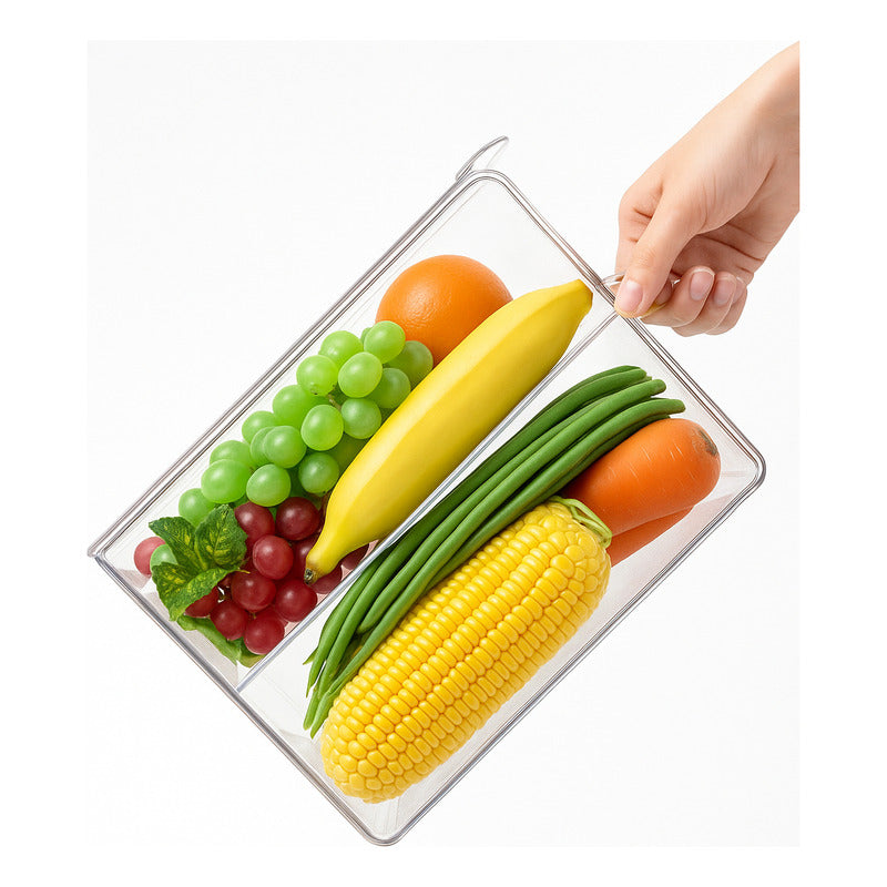 X2 Organizador Refrigerador Caja Organizador Contenedor Tapa