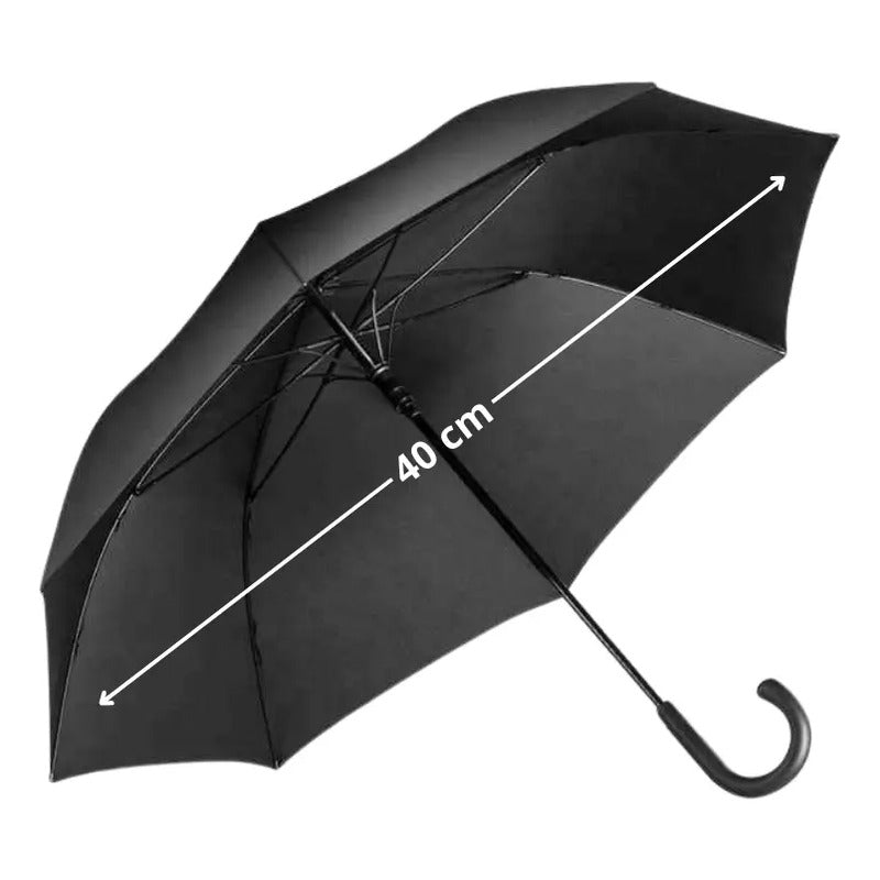 Paragua Lluvia 8 Varillas Paraguas Para Lluvia Impermeable Negro Liso