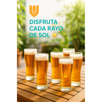 Set 12 Vasos Cerveceros Vidrio Resistente Vasos Vidrio 710ml Transparente Vasos Cerveceros Vidrio 710ml 23cm Boca 8cm Transparente Resistente Lavavajillas Reutilizable Set 12 Unidades