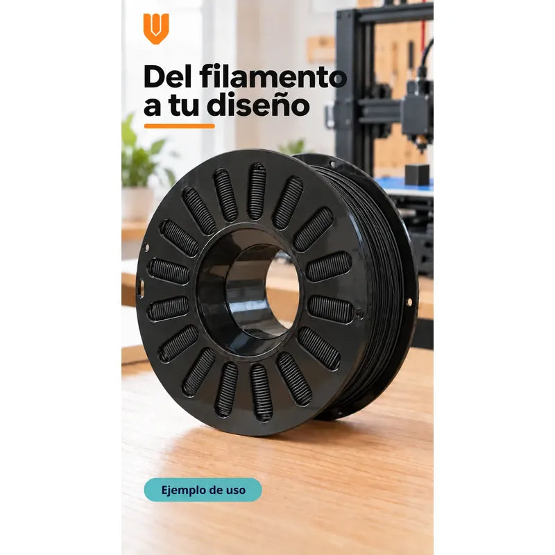 Filamento Impresora 3d Negro 1,75mm ±0,02mm Rollo Carrete Negro Filamento Impresión Tridimensional Bobina Rollo Carrete Negro Modelado Digital Prototipos Figuras Diseños Maquetas 1,75 Mm