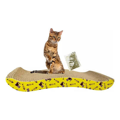 Rascador Para Gatos Carton Corrugado Rascador Con Catnip Onda Gato Gimnasio Marrón