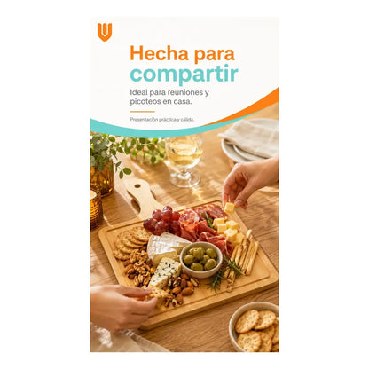 8 Tabla Pizza Tabla Picoteo Tabla Picar Madera Bambu 27x30cm Tabla Cuadrada Tabla Bambu Pizza Picoteo Madera Rectangular 27x30cm Espesor 8mm Mango Quesos Aperitivos Cocina 27x30
