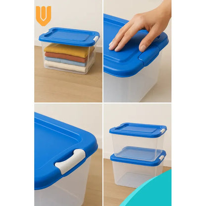 Caja Organizadora Almacenamiento Transparente Aplilable 28 L Transparente Lisa