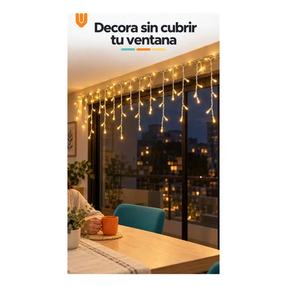 Luces Navideñas 5m 160 Luces Guirnaldas Cálidas Decoración Amarilla Guirnalda Led Cascada Navidad Decoración Cálida 5 Metros... Amarilla Guirnalda Led Cascada Navidad Decoración Cálida 5 Metros...