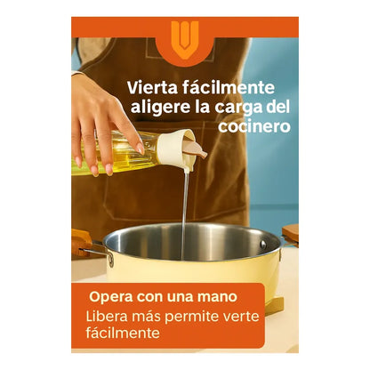 Set Frascos Vidrio Aceite Vinagre Sal Pimienta Cocina Especi Especiero