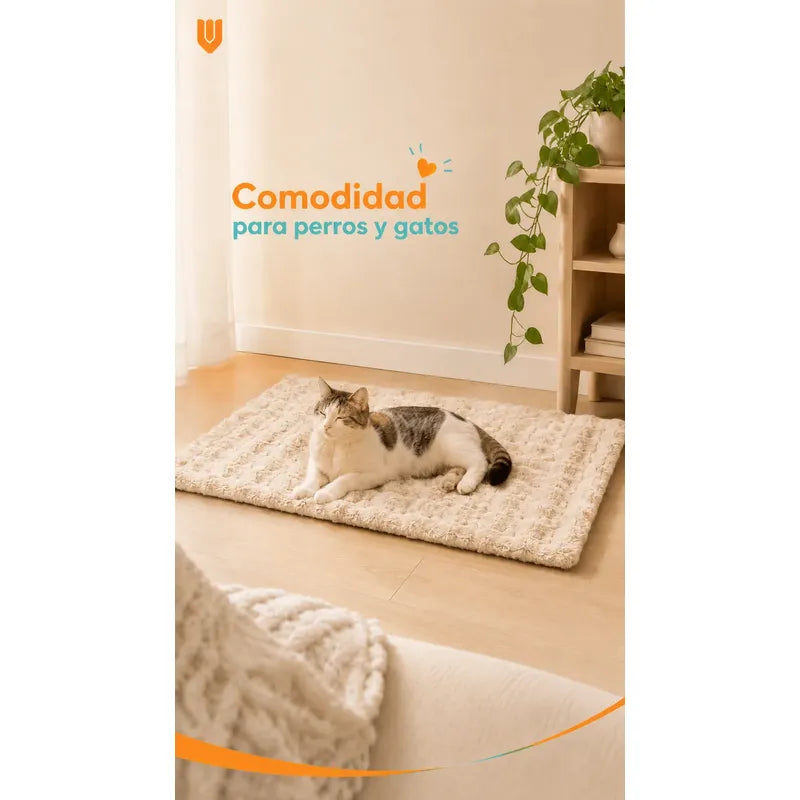 Cama Perros Mascotas Acolchada Lavable Resistente 60x80cm Beigecrema Camas De Perro