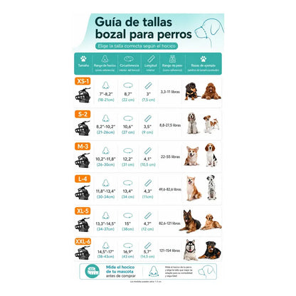 Vitrineon Bozal L Nylon Goma Firme Ajuste Seguro Canino Talla L Perros Grandes Ajuste Regulable Calce Seguro Hocico Amplio Comodidad Uso Diario Entrenamiento Paseo Control Negro Clasico Tono...