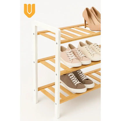 Organizador Bambu Zapatos 3 Niveles Zapatero Estante Bambu Multicolor