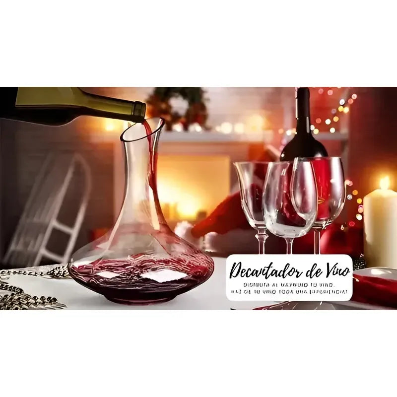 Set Aireador Para Vinos Decantador + X2 Copas De Vino Copas Transparente