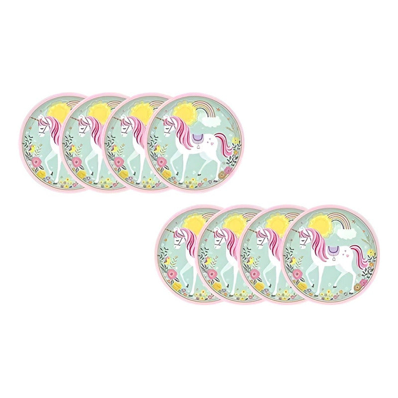 10 Platos Cumpleaños Platos Desechable Cumpleaños Unicornio