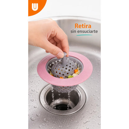 Filtro Bacha Pileta Rejilla Silicona Tapon Universal Cocina Multicolor Pequeño
