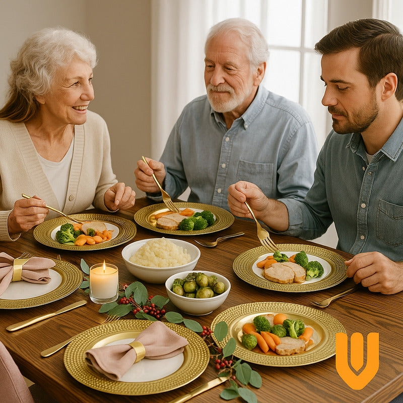 4 Plato Base Navideños Vajilla Navidad Juego De Platos 33cm