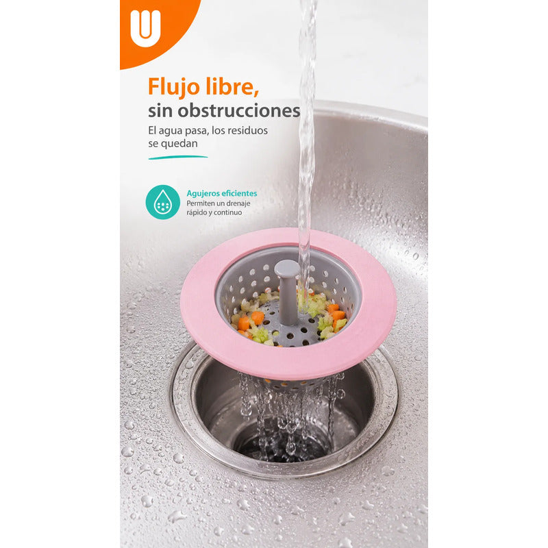 Filtro Bacha Pileta Rejilla Silicona Tapon Universal Cocina Multicolor Pequeño