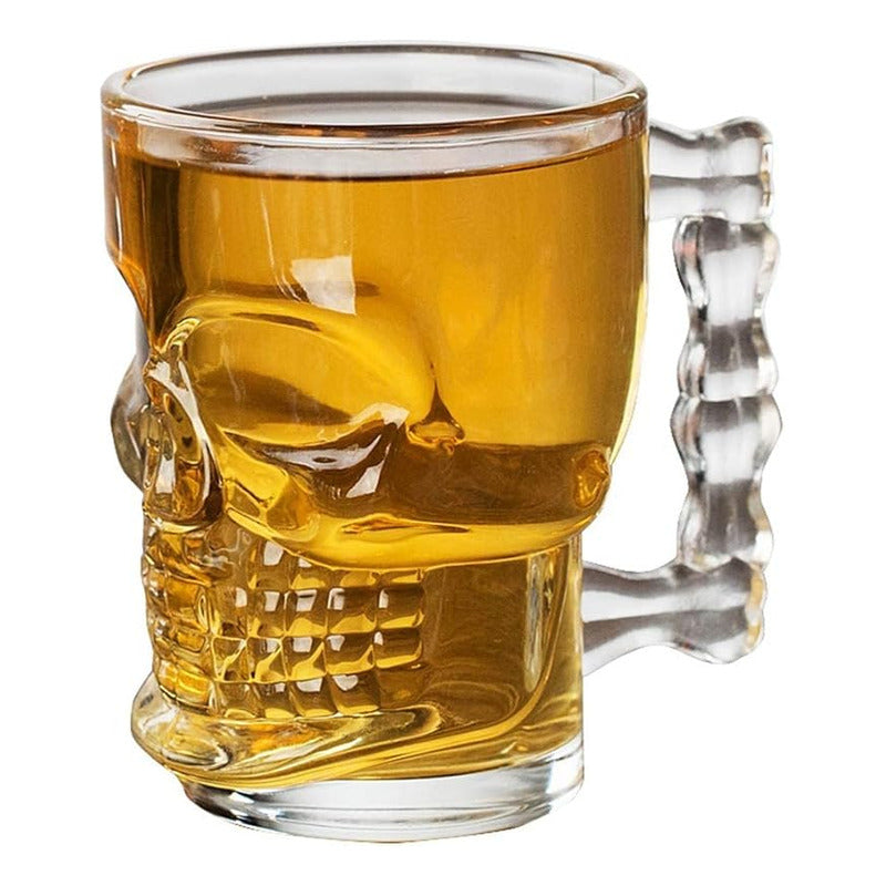 12 Vaso Cervecero Vidrio Vasos Shoperos Cerveceros Calavera Transparente