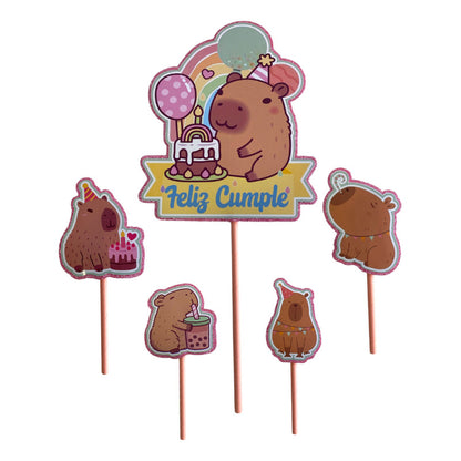 Topper Cumpleaños Torta Cotillon Cup Cake Fiestas Decoracion