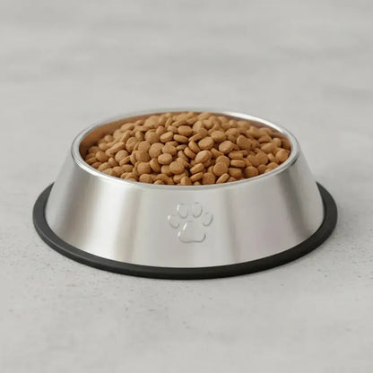 Comedero Acero Inoxidable Mascotas Plato Antideslizante 26cm Metalico Plateado Tono Brillante Acero Inoxidable Resistente Agua Mascotas Estilo Moderno Visual Limpio Durabilidad Alta
