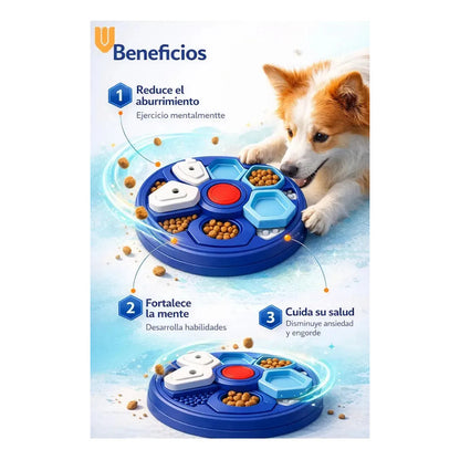 Comedero Perro Dispensador Premio Interactivo Antiestrés Azul Turquesa Azul Marino Blanco Rojo Multicolor Plato Premio Canino Comedero Lento Interactivo Olfativo Perro Mediano M