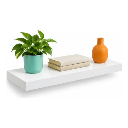 Repisa Flotante Rectangular 60cm Mdf Blanca Estante Pared Blanco Repisa Flotante Blanca Mdf Estante Mural Soporte Oculto Decoración Organización Hogar Dormitorio Living Oficina 60cm