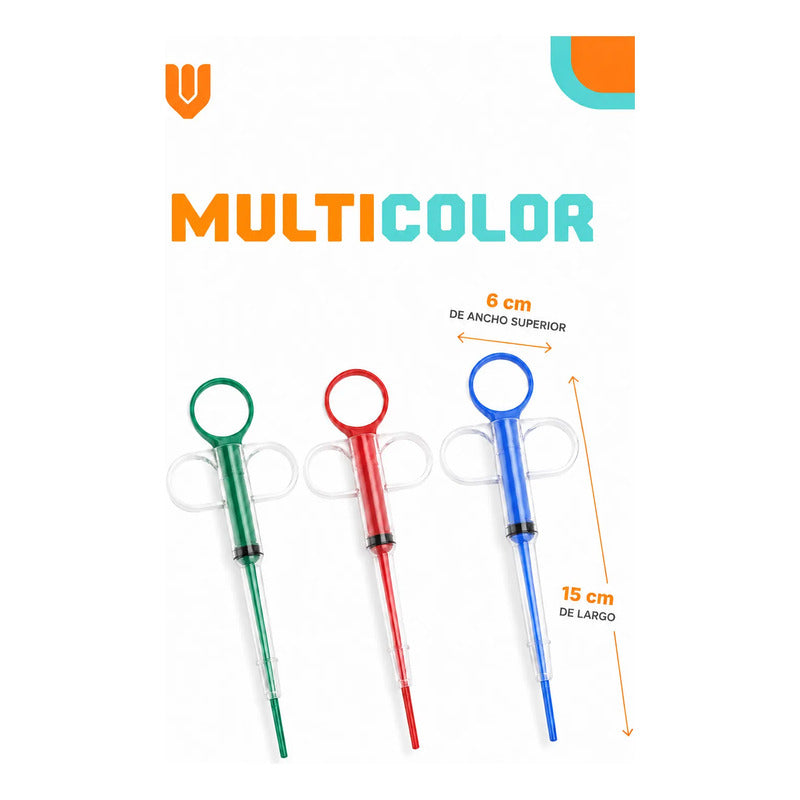 X2 Jeringa Aplicador Medicamento Jeringa Dosificador Mascota Multicolor