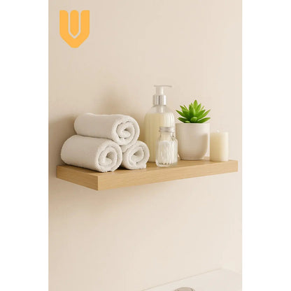 3 Repisa Flotante Dormitorio Baño Estantes Pared Mdf 40x15cm Beige