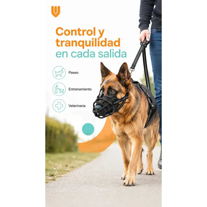 Bozal Perro Xl Vitrineon Cl Caucho Ajustable Antiescape