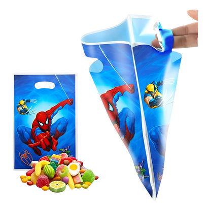 10 Bolsas Para Piñata Spiderman Bolsas Para Dulce Fiesta Color Azul Tamaño De La Piñata Grande - Vitrineon Cl