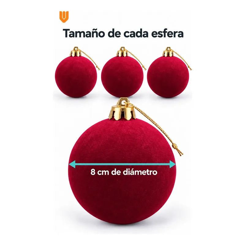 6 Esferas Navidad Adorno Piel Durazno Bolas Decorar 8cm Esferas Navidad Adorno Piel Durazno Bolas Decorar 8cm Vino Esferas... 8cm